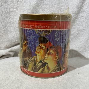 Trail’s End Vintage Caramel Corn Tin Original Plastic Collectible